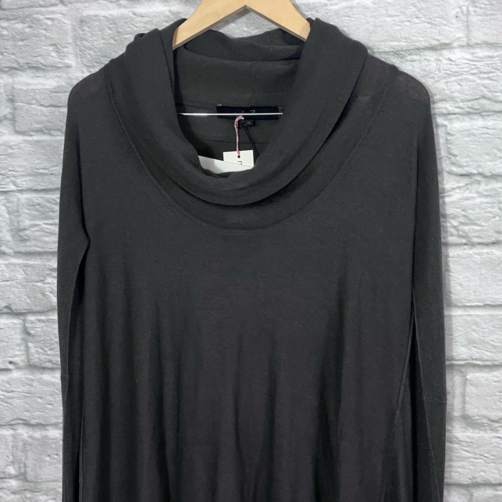 NWT Urban Zen By Donna Karen Size S/M Grey Easy Cowl Neck Sweater Cashmere Silk - Picture 4 of 13